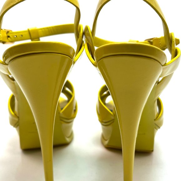 Saint Laurent Bright Yellow Platform Sandals - Picture 6 of 9
